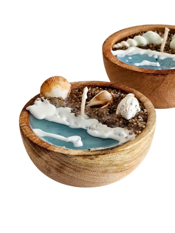 Vela de Soja - Cuenco 10 Cms. Premier - Playa con Caracoles - Imagen 4