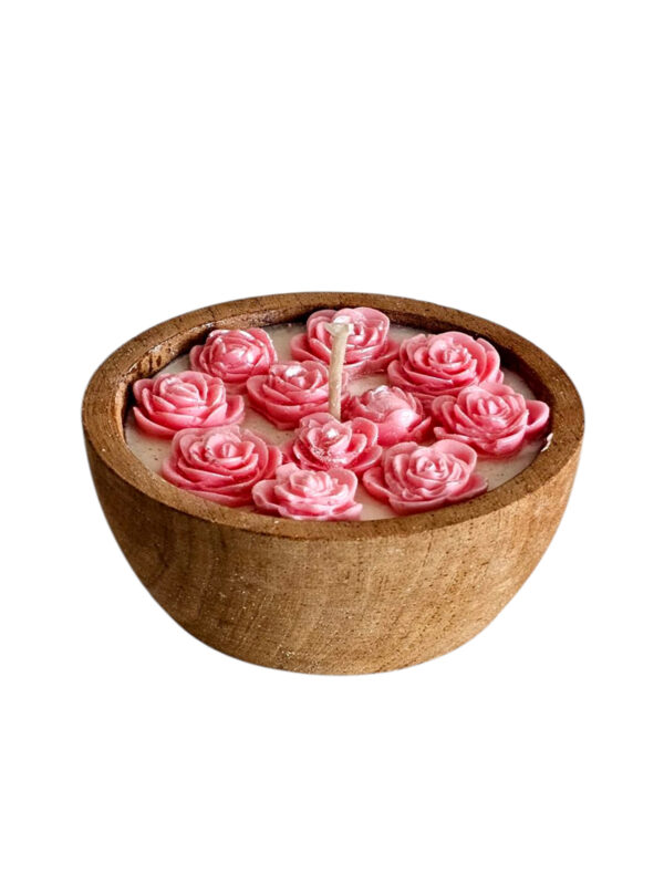 Vela de Soja - Cuenco 10 Cms. Premier - Rositas Rosadas