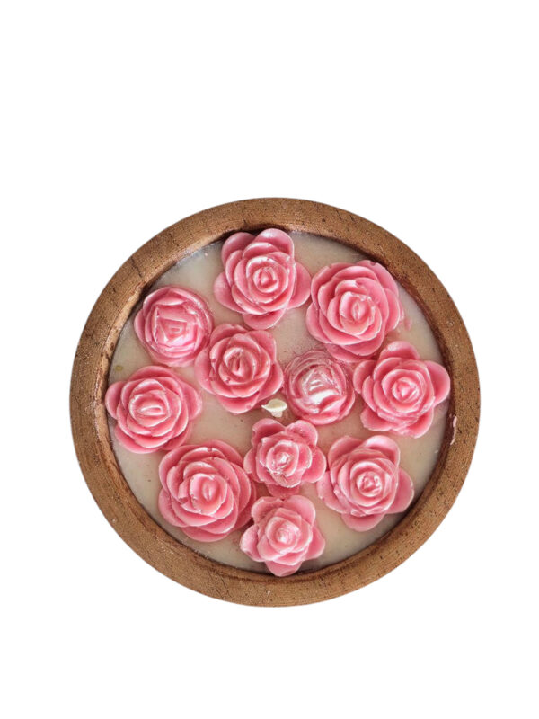 Vela de Soja - Cuenco 10 Cms. Premier - Rositas Rosadas - Imagen 3
