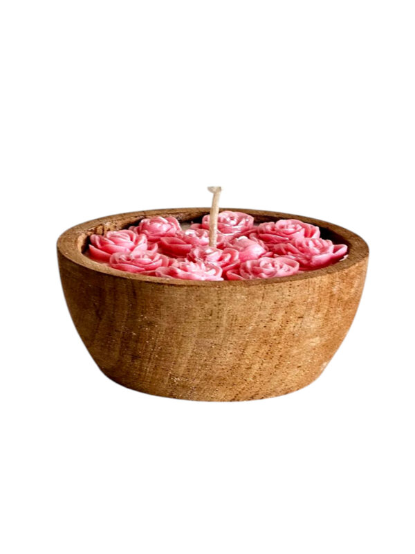 Vela de Soja - Cuenco 10 Cms. Premier - Rositas Rosadas - Imagen 5