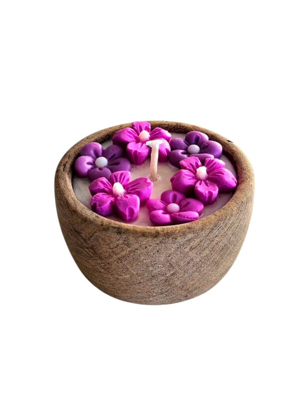 Vela de Soja - Cuenco 8 Cms. Premier - Florcitas Violeta