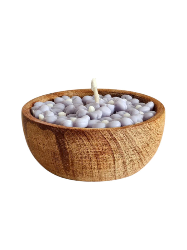 Vela de Soja - Cuenco 10 Cms. Premier - Florcitas Lila - Imagen 4