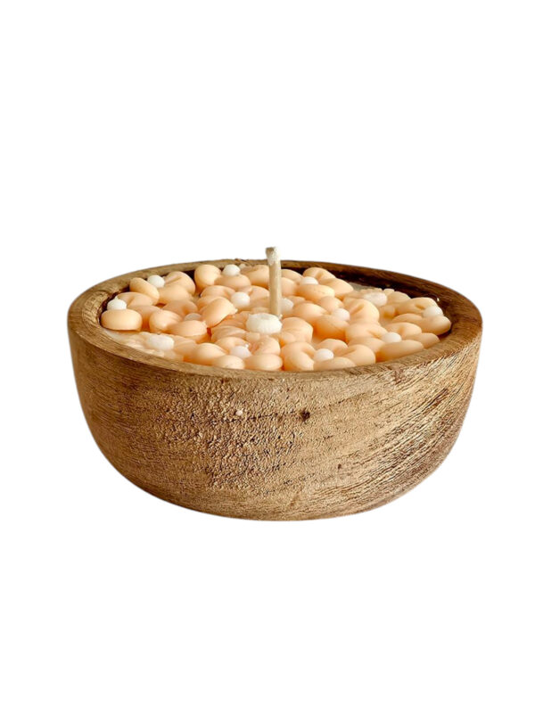 Vela de Soja - Cuenco 10 Cms. Premier - Florcitas Salmón - Imagen 3