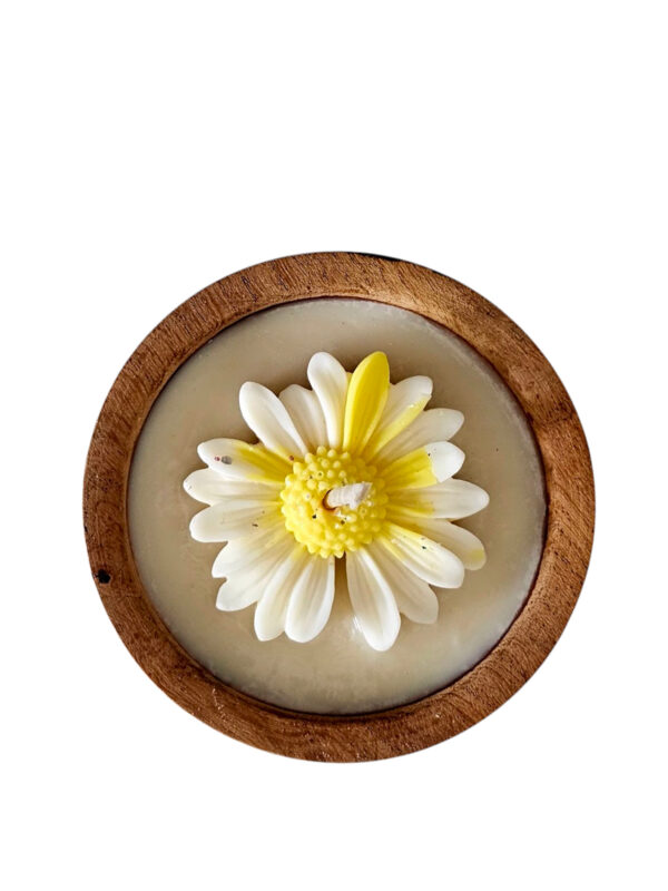 Vela de Soja - Cuenco 10 Cms. Premier - Margarita Blanca - Imagen 2
