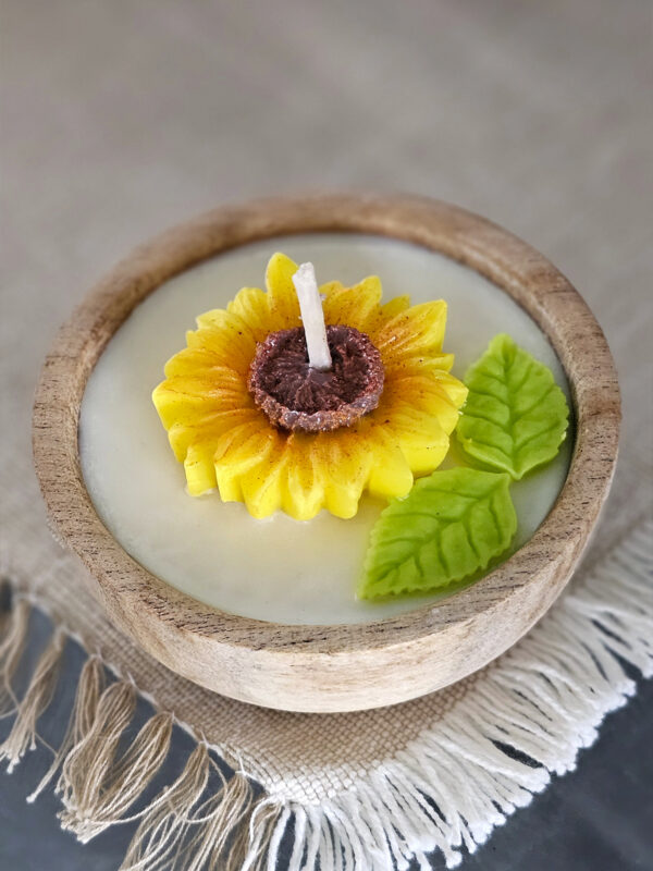 Vela de Soja - Cuenco 10 Cms. Premier - Girasol - Imagen 2
