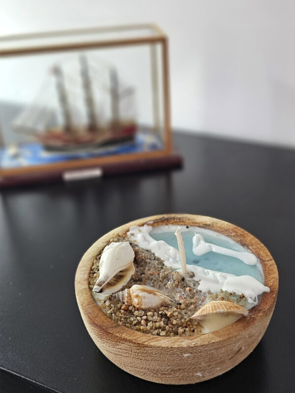 Vela de Soja - Cuenco 10 Cms. Premier - Playa con Caracoles - Imagen 2
