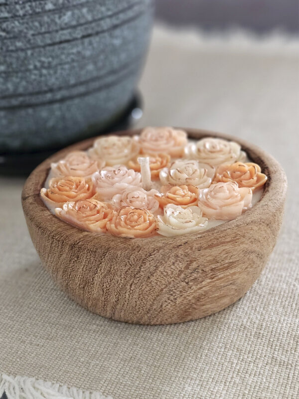 Vela de Soja - Cuenco 10 Cms. Premier - Rositas Salmón - Imagen 2